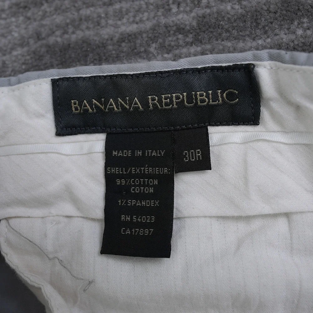 Banana Republic Dress Pants Men Light Gray Cotton Made in Italy 30R‎ (28x28.5)